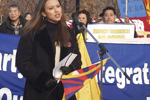 自由西藏学生组织天普分会主席 阿南达-里德女士 (大纪元记者摄影)