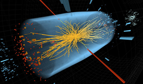 歐洲核子研究中心（CERN）13日在瑞士日內瓦舉行的研討會上首度宣布，「瞥見」在物理理論中造就物質質量的希格斯玻色子（Higgs Boson，粒子的一種，又稱上帝粒子）。（STR: HANDOUT / AFP ImageForum） 