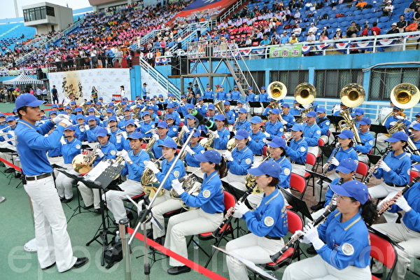全国义消竞技大赛力邀天国乐团担任大会乐团。 （摄影：林仕杰 / 大纪元）