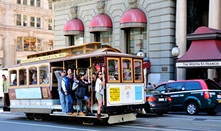 有100多年历史的旧金山缆车举世闻名（摄影：曹景哲/大纪元）