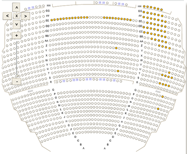 截止1月26日下午5时，神韵周六下午场（2月2日）仅剩1张200美元票（T排123座位）。（肯尼迪中心售票系统截图）