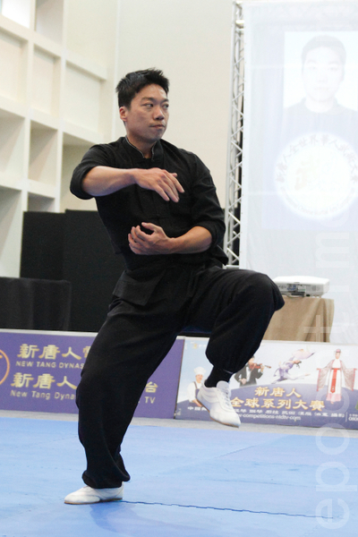 2013年新唐人第四屆「全世界華人武術大賽」亞太初賽男子拳術組選手韓俊傑。（羅正恆／大紀元）