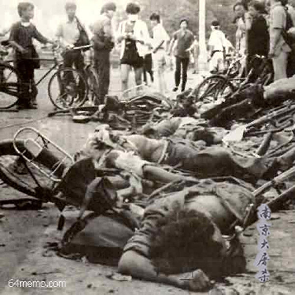 1989年六月四日中共對學生的屠殺。 （網絡圖片）