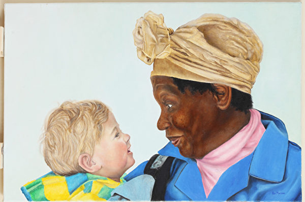 南非画家Kim Myerson的画作《爱之纯粹》（Unconditional Love）获得杰出人文奖。(Kim Myerson提供)
