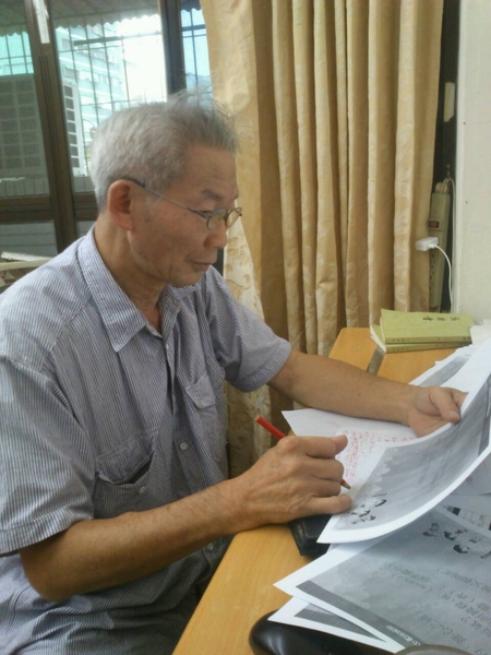 臺灣高雄市立大義國中退休的國文老師何盈滿。（何盈滿）