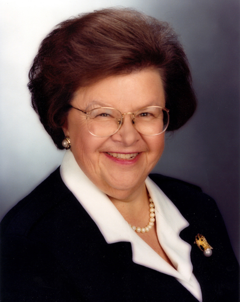 美國馬里蘭州聯邦參議員芭芭拉•米可斯奇（Barbara A. Mikulski）。（官方圖片）
