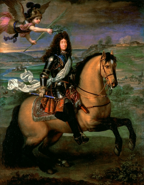 路易十四（1638-1715）加冕胜利,马术肖像油畫。（維基百科公有領域）