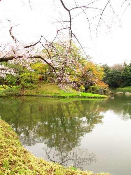 小石川後樂園的大泉水中心有蓬萊島。