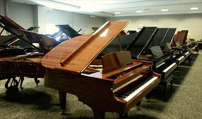 品種包括小型三角鋼琴、三角鋼琴、演奏類三角鋼琴、直立鋼琴、數碼鋼琴、斯坦威古典鋼琴。（商家提供）