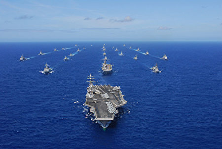 美國海軍形容RIMPAC為「世界上最大的國際海上作戰演習」。（維基百科公有領域）