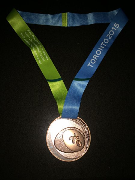 舒之顥最得意的獎牌.——2015加拿大泛美錦標賽銅牌。（舒之顥提供）