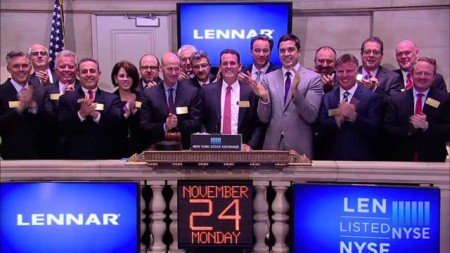 萊納公司（Lennar）在紐約證交所上市（Lennar提供）