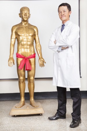 全中國的醫學博士與人體穴位模型（fotolia）