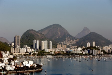鸟瞰里约热内卢的瓜纳巴拉湾和博塔弗戈。 (Matthew Stockman/Getty Images)