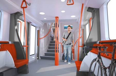 新型城際列車為增加舒適度而減少車上座位。（澳洲新州交通廳）