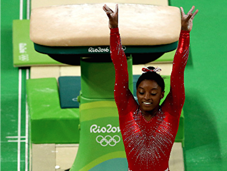 美国竞技体操选手西蒙•拜尔斯（Simone Biles）。(Patrick Smith/Getty Images)