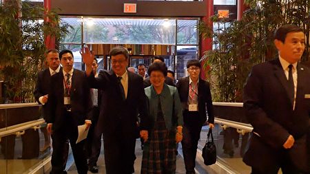 中華民國副總統陳建仁結束對友邦多明尼加的訪問後過境紐約返臺，18日參加在法拉盛喜來登飯店舉辦的私人僑宴。