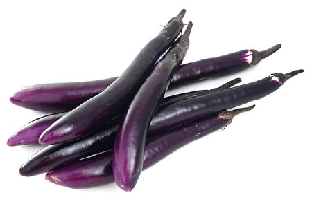 Long Eggplants isolated on white