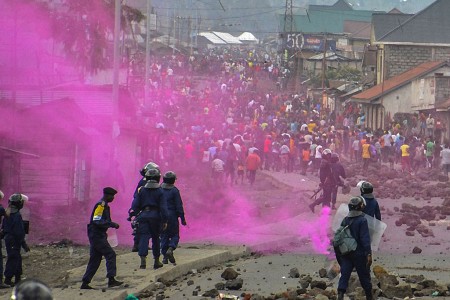 19日，民主剛果首都發生騷亂。（AFP/Getty Images)