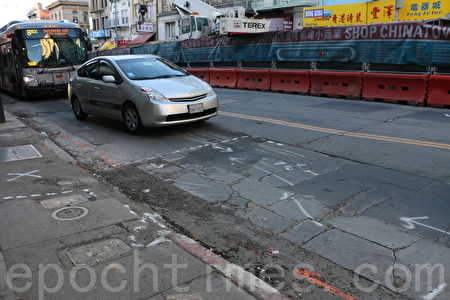 兩次去信工務局 舊金山唐人街破損路面將獲修復