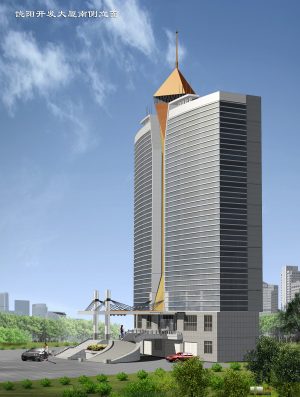 张泽设计作品——饶阳开发大厦。 (本人提供)