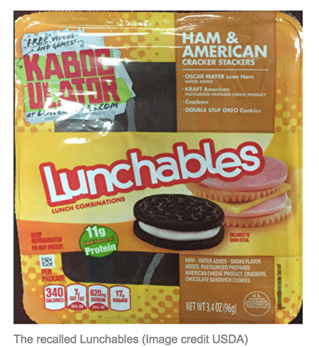 被召回的卡夫午餐包Lunchables。（USDA提供）