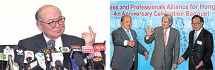 退休法官胡國興（左）10月27日搶閘宣佈參選後，財政司司長曾俊華（右）表達參選取態也趨高調，被指打亂梁振英連任部署。（潘在殊／大紀元）