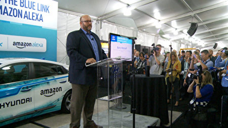 现代汽车和亚马逊公司发布新一代BlueLink（杨阳/大纪元）  
