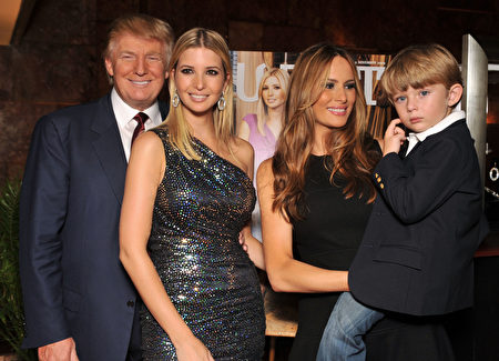 NEW YORK - OCTOBER 14: Donald Trump, Ivanka Trump, Melania Trump-Trump and Barron Trump attend the "The Trump Card: Playing to Win in Work and Life" book launch celebration at Trump Tower on October 14, 2009 in New York City. (Photo by Andrew H. Walker/Getty Images)