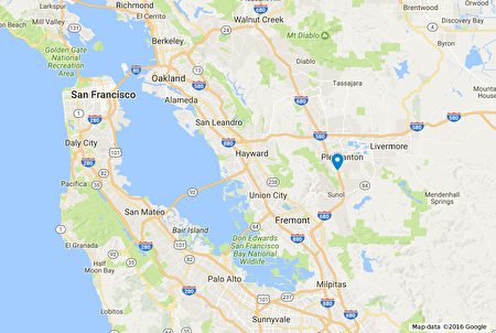 从谷歌地图中看快乐谷（Happy Valley）这块待售土地的所在位置（蓝点标示处）。（东湾房地产经纪黄淑仪Megan Wong提供）
