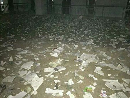 陝西普集中學突然下發禁令不允許各班級舉辦元旦晚會，引發該校近千名學生公開抗議。（受訪者提供）