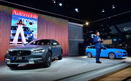 Lex Kerssemakers, president and CEO of Volvo Car USA, speaks in front of the new Volvo V60 at the Los Angeles Auto Show, in Los Angeles, California, November 17, 2016. The LA Auto Shows consumer days will be open to the public, November 18-27. / AFP / FREDERIC J. BROWN (Photo credit should read FREDERIC J. BROWN/AFP/Getty Images)