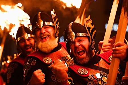 EDINBURGH, SCOTLAND - DECEMBER 30: Up Helly Aa Vikings take part during a torchlight procession through Edinburgh for the start of the Hogmanay celebrations on December 30, 2016 in Edinburgh, Scotland. It is expected to bring in 150,000 visitors from more than 80 countries to the city for the traditional New Year celebrations, which run over three days. (Photo by Jeff J Mitchell/Getty Images)