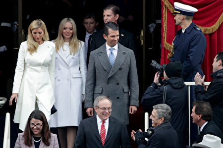 WASHINGTON, DC - JANUARY 20: President-Elect Donald Trump's children Ivanka Trump (L), Tiffany Trump, Donald Trump Jr, and Eric Trump arrive on the West Front of the U.S. Capitol on January 20, 2017 in Washington, DC. In today's inauguration ceremony Donald J. Trump becomes the 45th president of the United States. (Photo by Alex Wong/Getty Images)