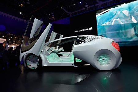 豐田（Toyota）公司展出的Concept-i自動駕駛概念車。（David Becker/Getty Image）